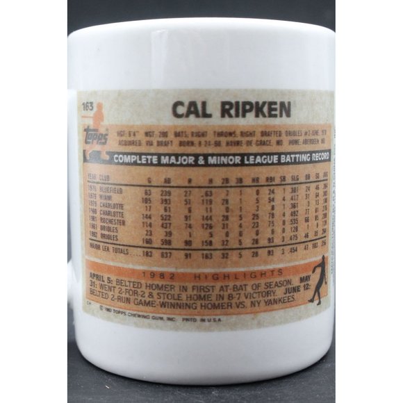 Vintage Topps Sporting News 1983 Cal Ripken Jr Baseball Card Mug MLB R & N China - Picture 5 of 9